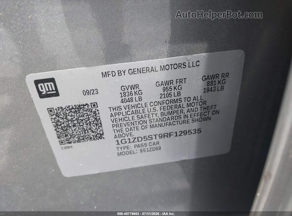 1G1ZD5ST9RF129535 2024 CHEVROLET MALIBU Silver Widok komory silnika