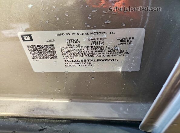 1G1ZD5STXLF069515 2020 CHEVROLET MALIBU Brown Engine compartment view
