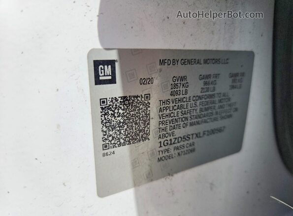 1G1ZD5STXLF100567 2020 CHEVROLET MALIBU White Շարժիչի բաժամունքի տեսք