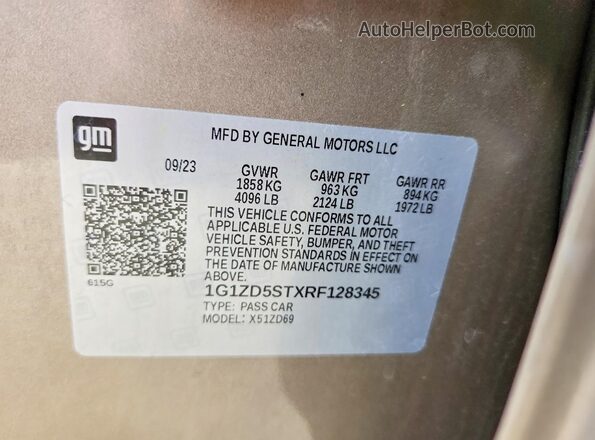 1G1ZD5STXRF128345 2024 CHEVROLET MALIBU Beige Vista del compartimento del motor