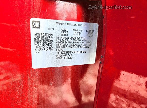 1G1ZD5STXRF163886 2024 CHEVROLET MALIBU Red Engine compartment view