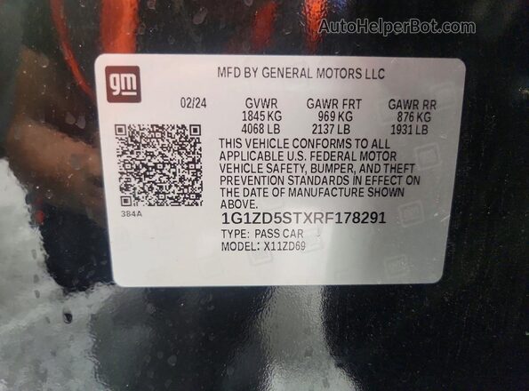 1G1ZD5STXRF178291 2024 CHEVROLET MALIBU Black VIN sticker view