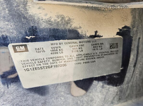 1G1ZE5ST2GF187206 2016 CHEVROLET MALIBU Blue Widok komory silnika