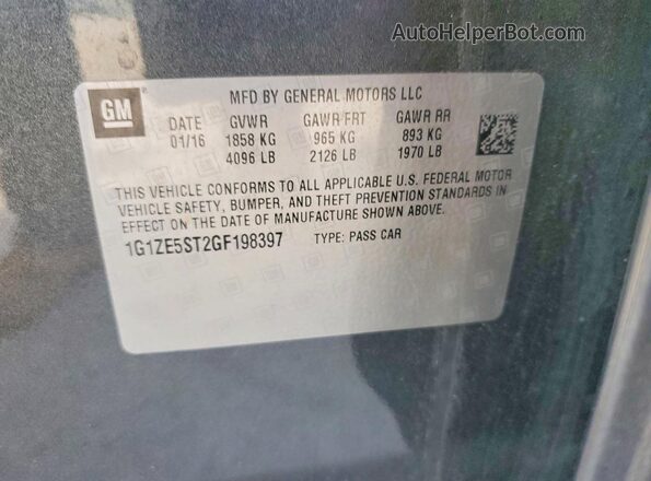 1G1ZE5ST2GF198397 2016 CHEVROLET MALIBU Gray ძრავის განყოფილების ხედი