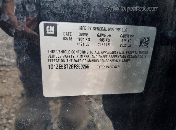 1G1ZE5ST2GF250255 2016 CHEVROLET MALIBU Черный Панорамный вид салона 360°