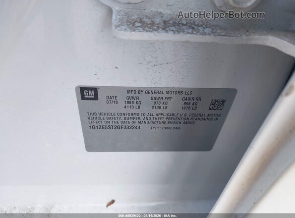 1G1ZE5ST2GF332244 2016 CHEVROLET MALIBU White Widok komory silnika