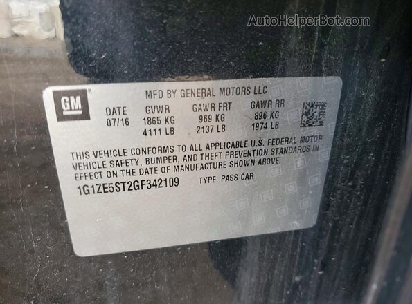 1G1ZE5ST2GF342109 2016 CHEVROLET MALIBU Black ძრავის განყოფილების ხედი