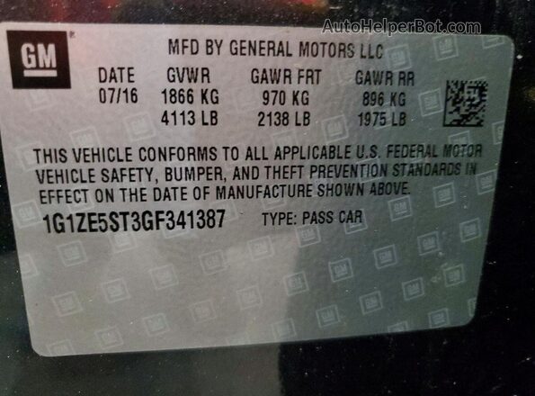 1G1ZE5ST3GF341387 2016 CHEVROLET MALIBU Gray Widok komory silnika