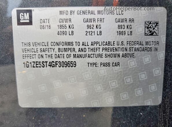 1G1ZE5ST4GF309659 2016 CHEVROLET MALIBU Серый Вид подкапотного пространства