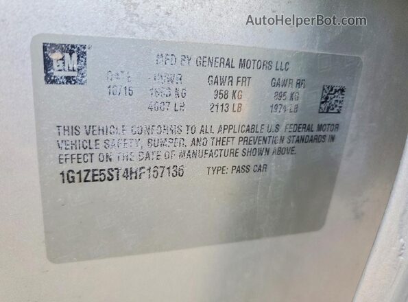 1G1ZE5ST4HF167136 2017 CHEVROLET MALIBU Silver Շարժիչի բաժամունքի տեսք