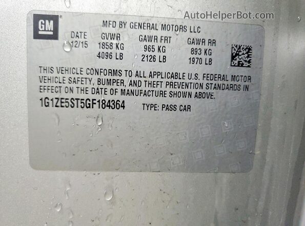 1G1ZE5ST5GF184364 2016 CHEVROLET MALIBU Silver Engine compartment view