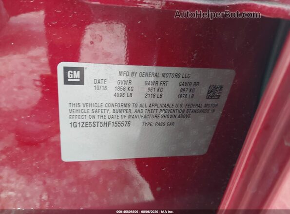 1G1ZE5ST5HF155576 2017 CHEVROLET MALIBU Burgundy Շարժիչի բաժամունքի տեսք