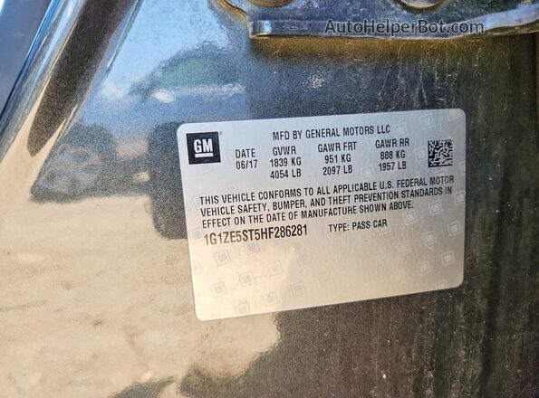 1G1ZE5ST5HF286281 2017 CHEVROLET MALIBU Черный Вид подкапотного пространства