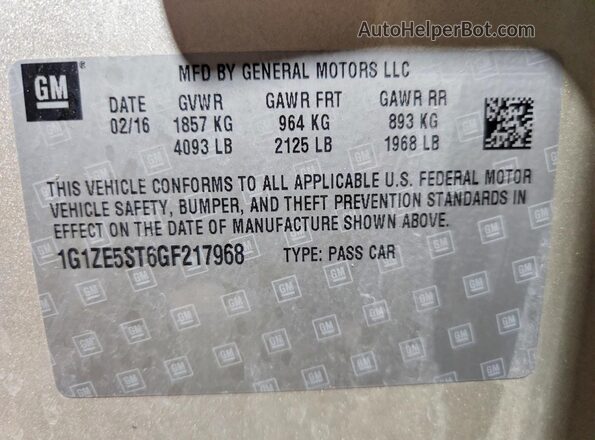 1G1ZE5ST6GF217968 2016 CHEVROLET MALIBU Cream Вид підкапотного простору