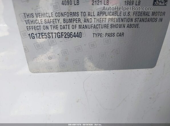 1G1ZE5ST7GF296440 2016 CHEVROLET MALIBU White Widok komory silnika