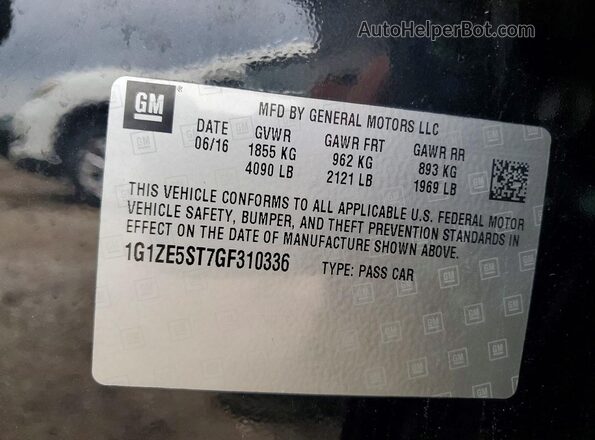 1G1ZE5ST7GF310336 2016 CHEVROLET MALIBU Black ძრავის განყოფილების ხედი