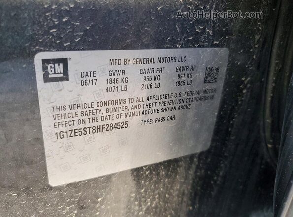 1G1ZE5ST8HF284525 2017 CHEVROLET MALIBU Gray ძრავის განყოფილების ხედი