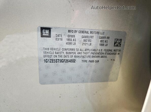 1G1ZE5ST9GF264802 2016 CHEVROLET MALIBU Бежевый Вид подкапотного пространства