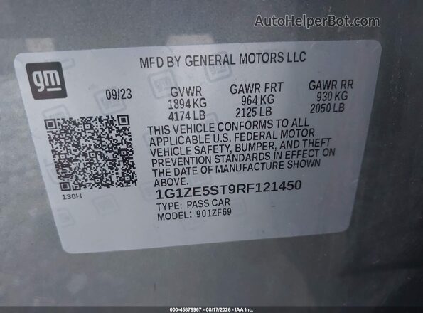 1G1ZE5ST9RF121450 2024 CHEVROLET MALIBU Gray Շարժիչի բաժամունքի տեսք
