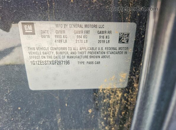 1G1ZE5STXGF287196 2016 CHEVROLET MALIBU Gray Вид наклейки з VIN-кодом