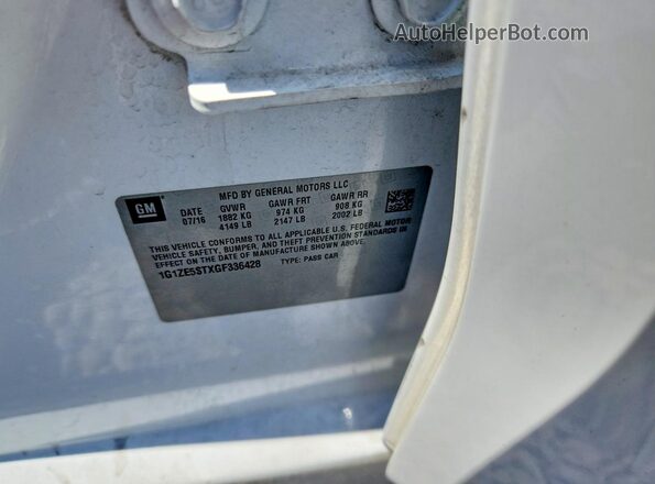 1G1ZE5STXGF336428 2016 CHEVROLET MALIBU Белый Вид подкапотного пространства
