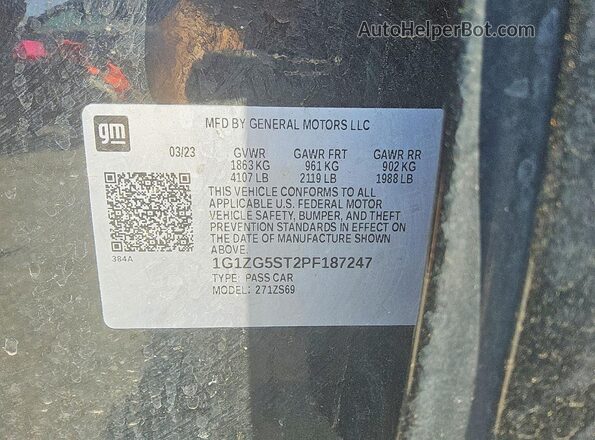 1G1ZG5ST2PF187247 2023 CHEVROLET MALIBU Black Շարժիչի բաժամունքի տեսք