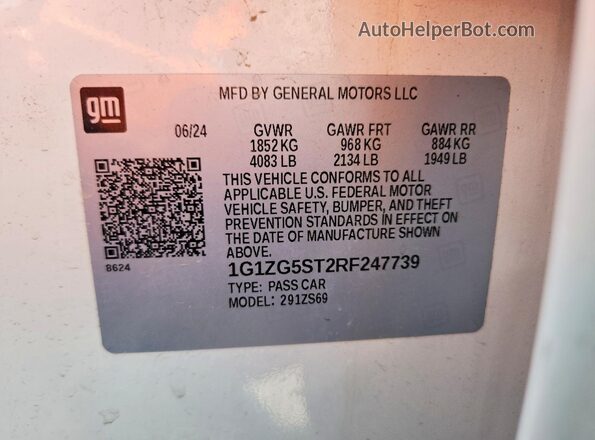 1G1ZG5ST2RF247739 2024 CHEVROLET MALIBU White ძრავის განყოფილების ხედი