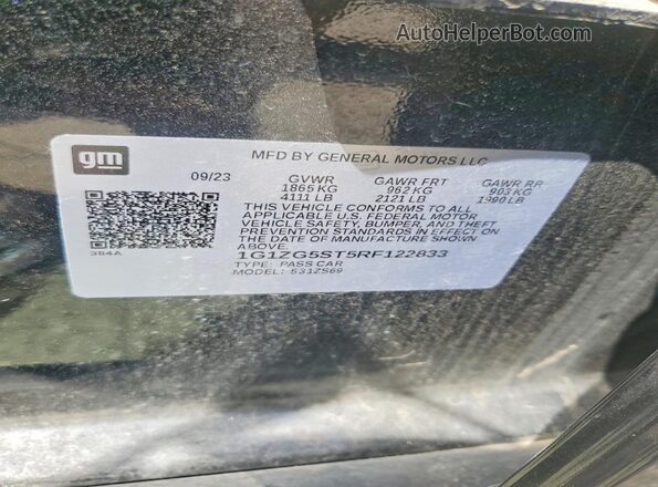 1G1ZG5ST5RF122833 2024 CHEVROLET MALIBU Черный Вид подкапотного пространства