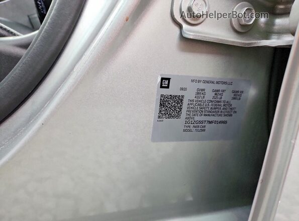 1G1ZG5ST7MF014965 2021 CHEVROLET MALIBU Silver Вид підкапотного простору
