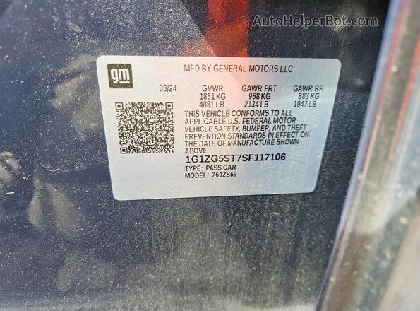 1G1ZG5ST7SF117106 2025 CHEVROLET MALIBU Black Вид підкапотного простору