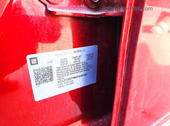 1G1ZG5ST9MF039365 2021 CHEVROLET MALIBU Red ძრავის განყოფილების ხედი