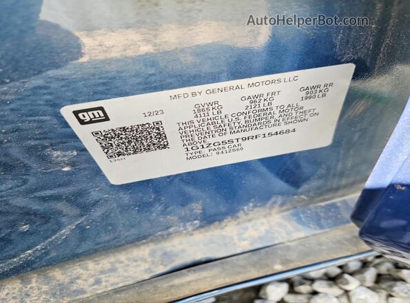 1G1ZG5ST9RF154684 2024 CHEVROLET MALIBU Blue VIN sticker view