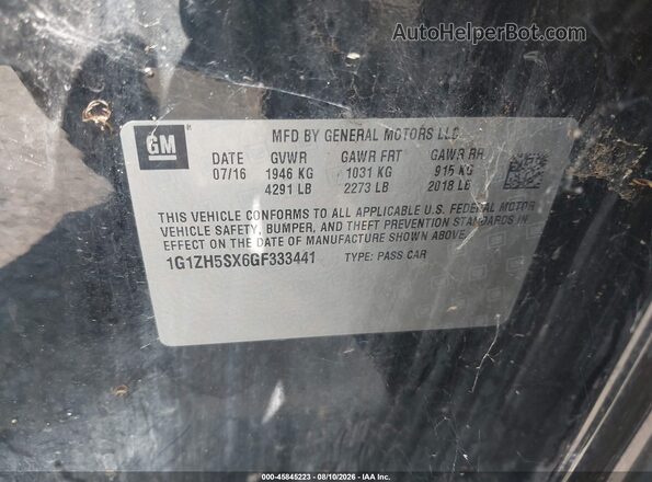 1G1ZH5SX6GF333441 2016 CHEVROLET MALIBU Black Engine compartment view
