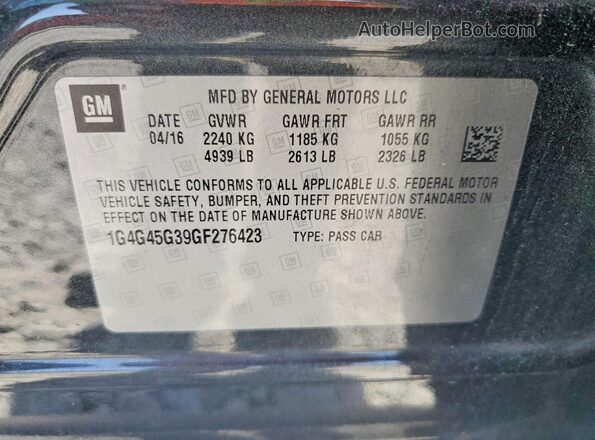 1G4G45G39GF276423 2016 BUICK LACROSSE Gray ძრავის განყოფილების ხედი