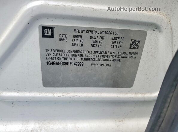 1G4GA5G35GF142999 2016 BUICK LACROSSE White Շարժիչի բաժամունքի տեսք