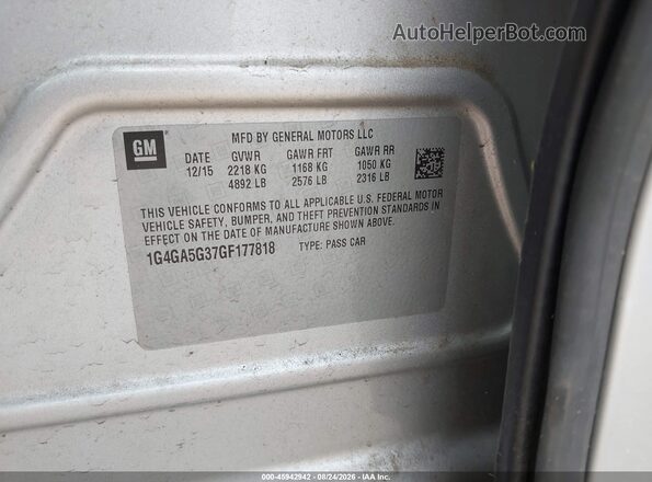 1G4GA5G37GF177818 2016 BUICK LACROSSE Серебряный Вид подкапотного пространства
