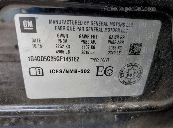 1G4GD5G35GF145182 2016 BUICK LACROSSE Black Widok komory silnika
