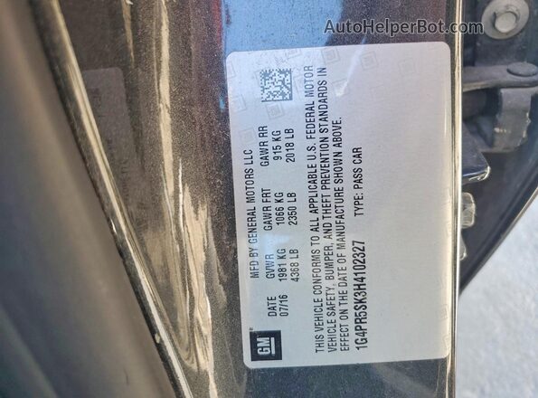 1G4PR5SK3H4102327 2017 BUICK VERANO Charcoal Widok komory silnika