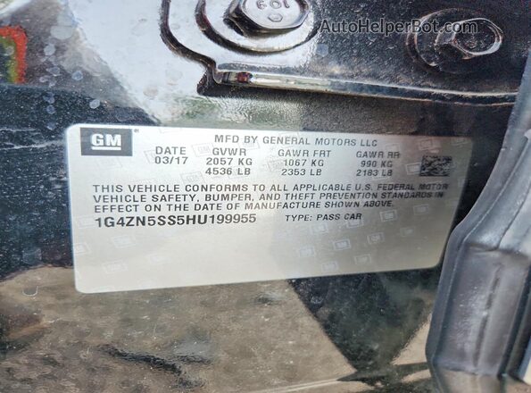 1G4ZN5SS5HU199955 2017 BUICK LACROSSE Black Շարժիչի բաժամունքի տեսք