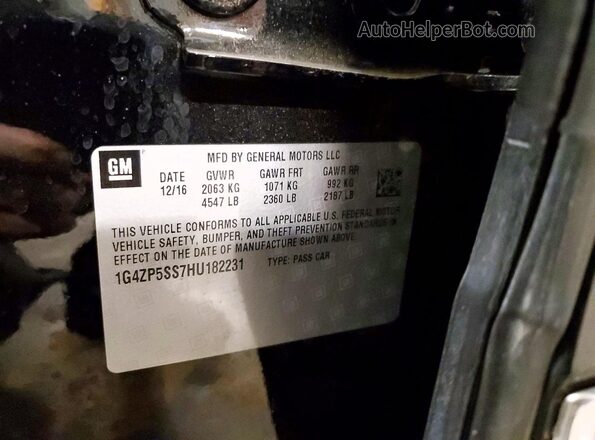 1G4ZP5SS7HU182231 2017 BUICK LACROSSE Черный Вид подкапотного пространства