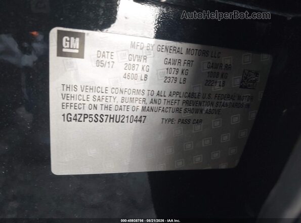 1G4ZP5SS7HU210447 2017 BUICK LACROSSE Черный Вид подкапотного пространства