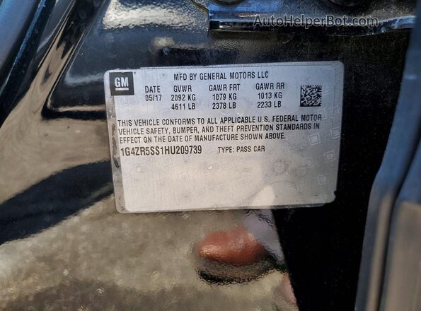 1G4ZR5SS1HU209739 2017 BUICK LACROSSE Black ძრავის განყოფილების ხედი