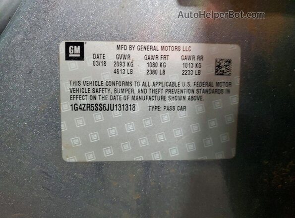 1G4ZR5SS6JU131318 2018 BUICK LACROSSE Gray Engine compartment view