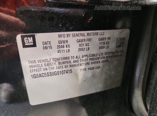 1G6AC5SS8G0107415 2016 CADILLAC ATS Черный Вид подкапотного пространства