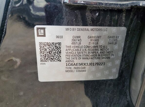 1G6AE5RX3J0179223 2018 CADILLAC ATS Black Vista del compartimento del motor