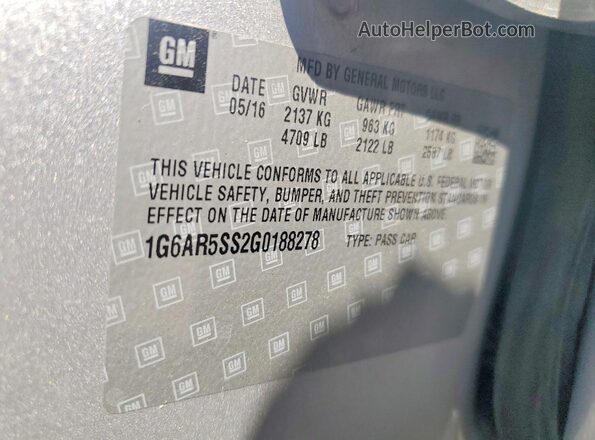 1G6AR5SS2G0188278 2016 CADILLAC CTS Серебряный Вид подкапотного пространства