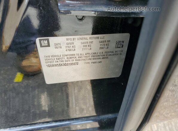 1G6AW5SX3G0195972 2016 CADILLAC CTS Черный Вид подкапотного пространства