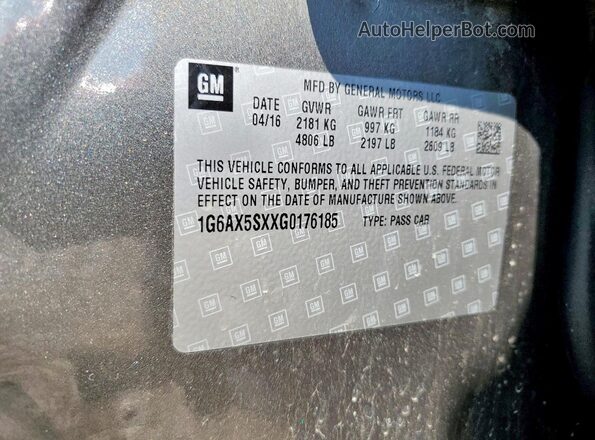 1G6AX5SXXG0176185 2016 CADILLAC CTS Gray Շարժիչի բաժամունքի տեսք