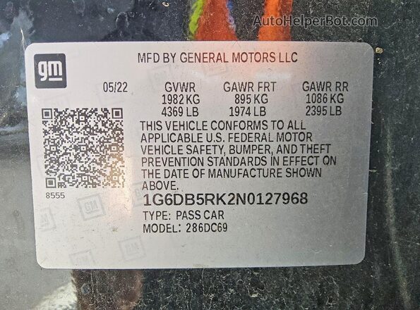 1G6DB5RK2N0127968 2022 CADILLAC CT4 Black Вид підкапотного простору