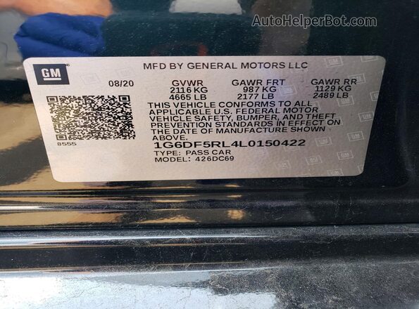 1G6DF5RL4L0150422 2020 CADILLAC CT4 Black Engine compartment view